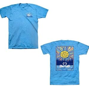 Blue Graphic T-Shirt with Inspirational Design